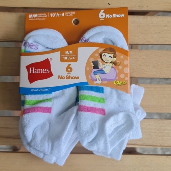 Hanes Kids Girls 6-pack Ankle Socks - Picture 2 of 4